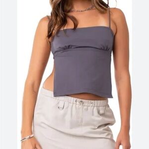 Edikted gray tie back top